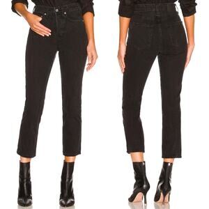 GRLFRND Karolina High Rise Straight Crop Jeans East Side Black Size 25